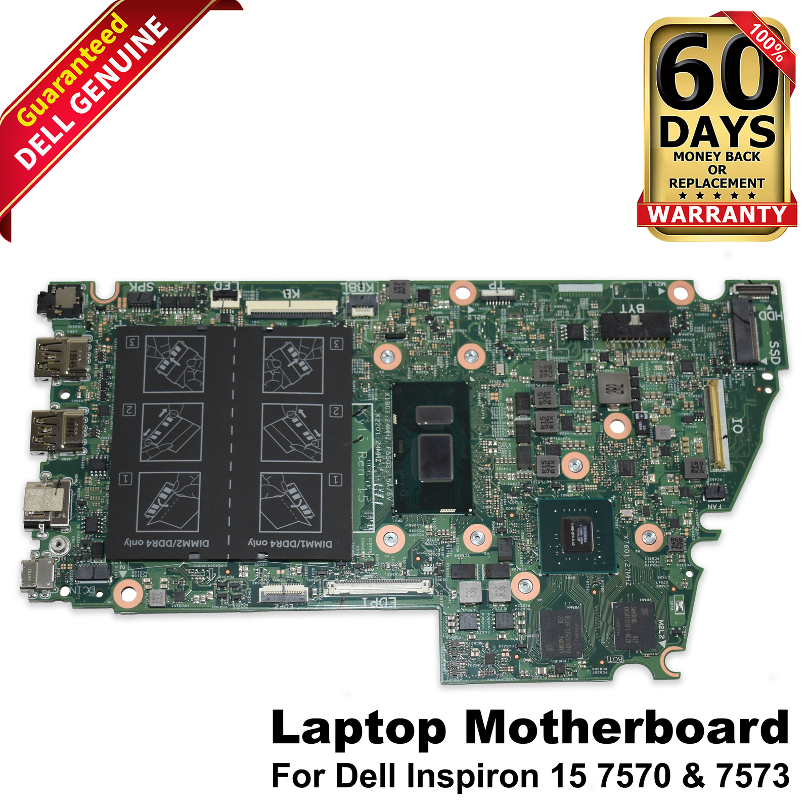 Dell Inspiron 15 7570 7573 Motherboard i7-8550U 1.8GHz Quad Core XW62N