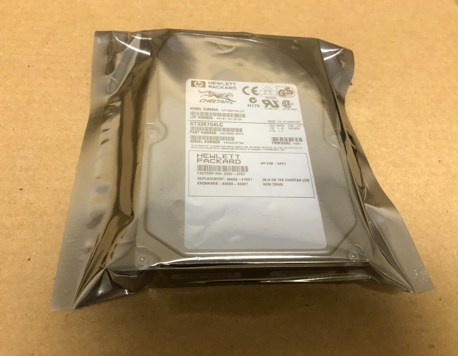 HP 36GB 10K LVD SCSI 3.5 HDD , 0950-3767, A6089-67001, A6089-69001