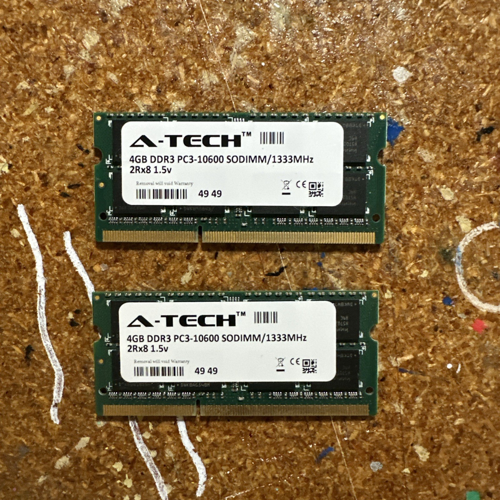 Qty 2 A-Tech 4GB (1 x 4GB) PC3-10600 (DDR3-1333) Memory (EB3-SP00053)