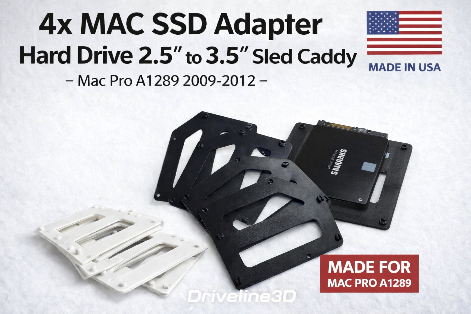 4x MAC SSD Adapter Hard Drive 2.5 TO 3.5 Sled Caddy - Mac Pro A1289
