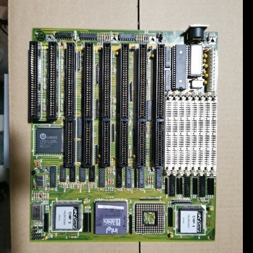 386-DX25 NO DRAM AMI BIOS PC CHIP Chipset SIMM RARE Motherboard 8 Bit VINTAGE 