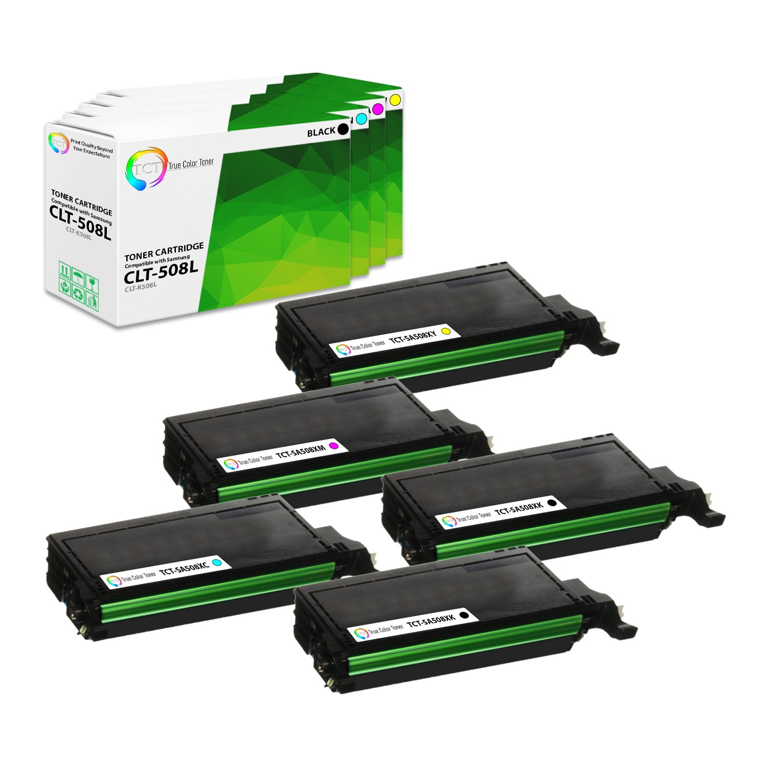TCT 5PK CLT508L Color Toner Cartridge Set For Samsung CLP620 CLP670 CLX6220