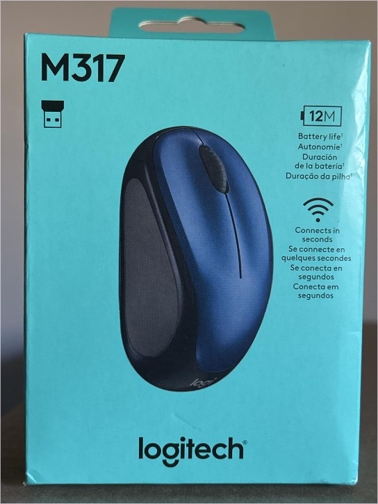 Logitech M317 Wireless Mouse, 2.4 GHz with USB Receiver, 1000 DPI Optical Tracki