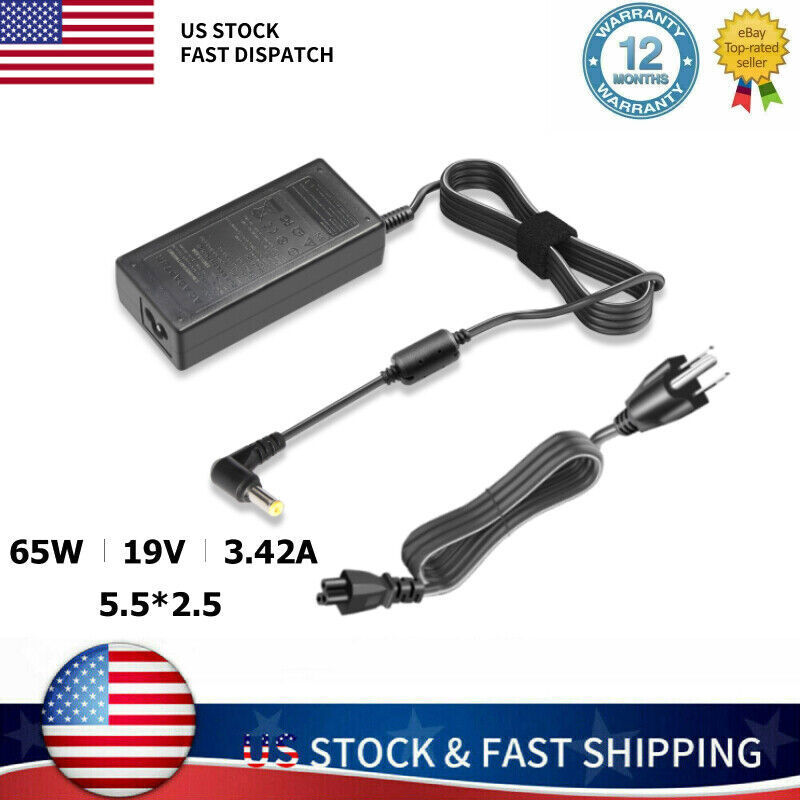 19V 3.42A 65W Laptop Adapter Power Supply Charger Cord for Gateway SA1 SA6