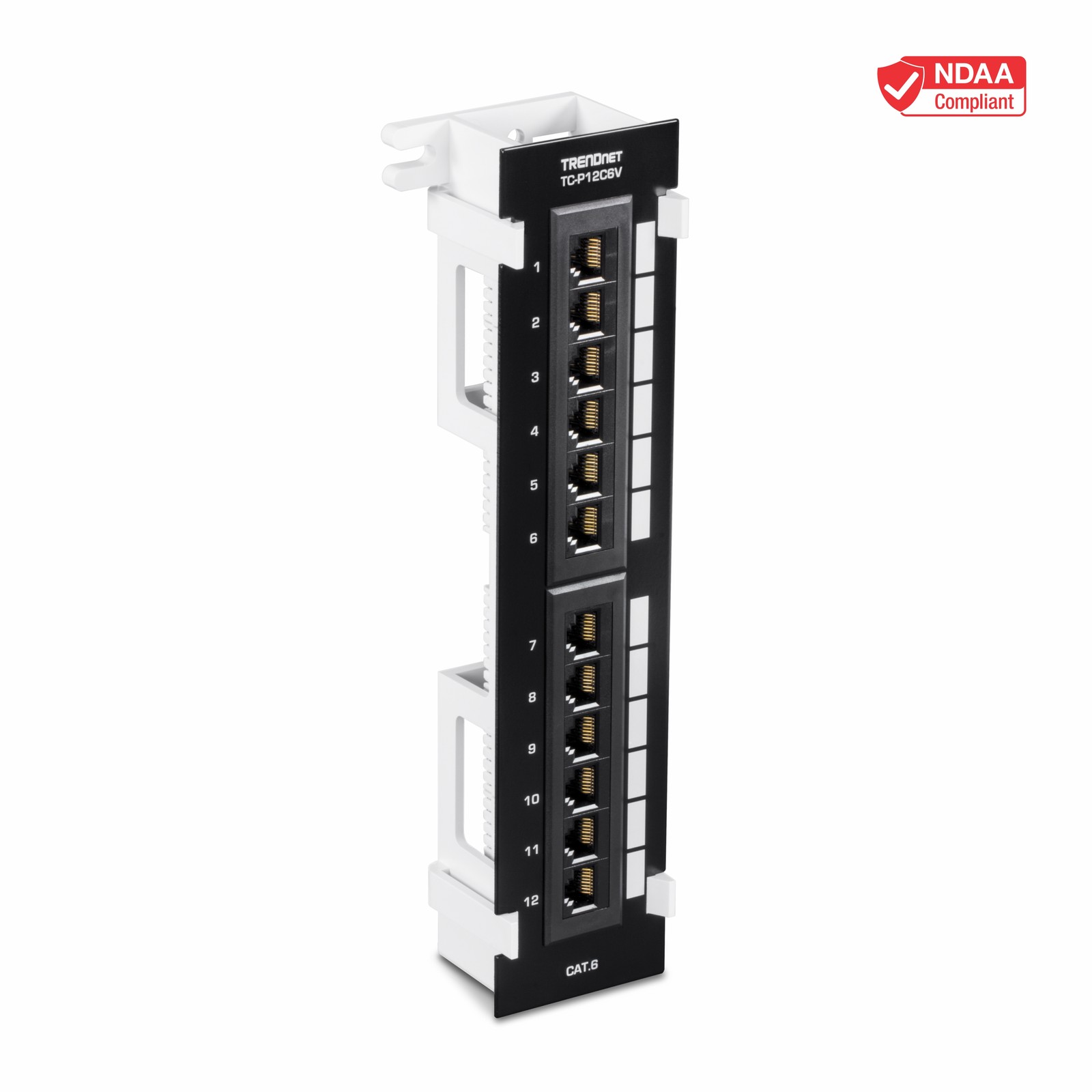 TRENDnet 12-Port Cat6 Unshielded Wall Mount Patch Panel w/ Included 89D Bracket