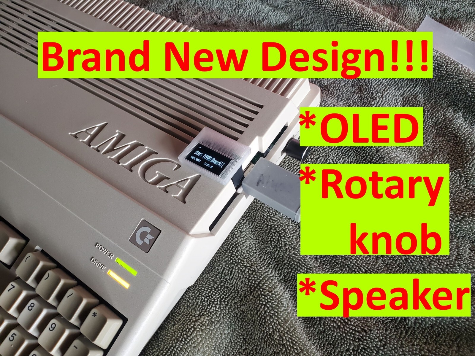 Amiga 500 Gotek Custom Mount USB Floppy Emulator - Complete Kit with Gotek