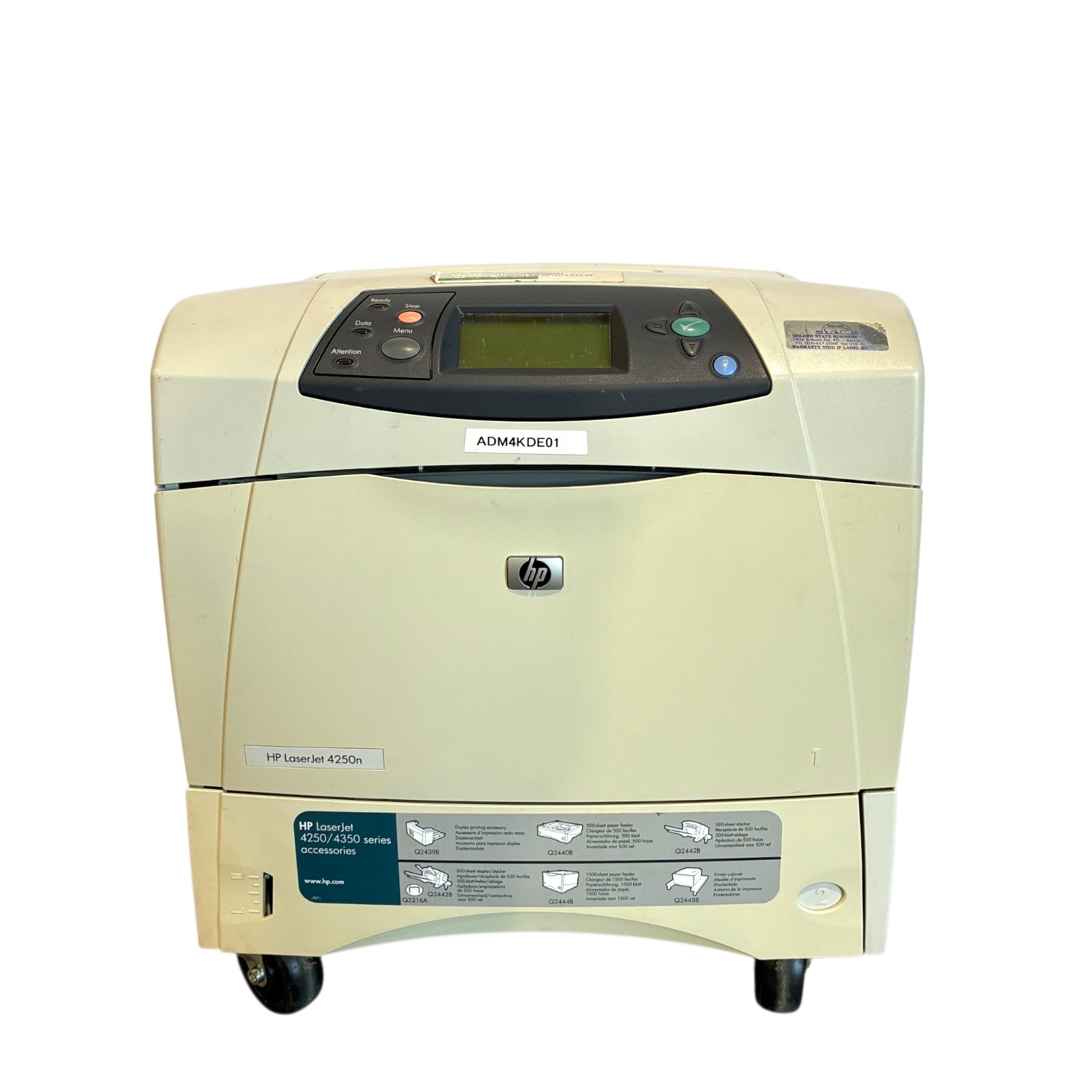 HP LaserJet 4250n Monochrome Laser Printer Q5401A Network Tested