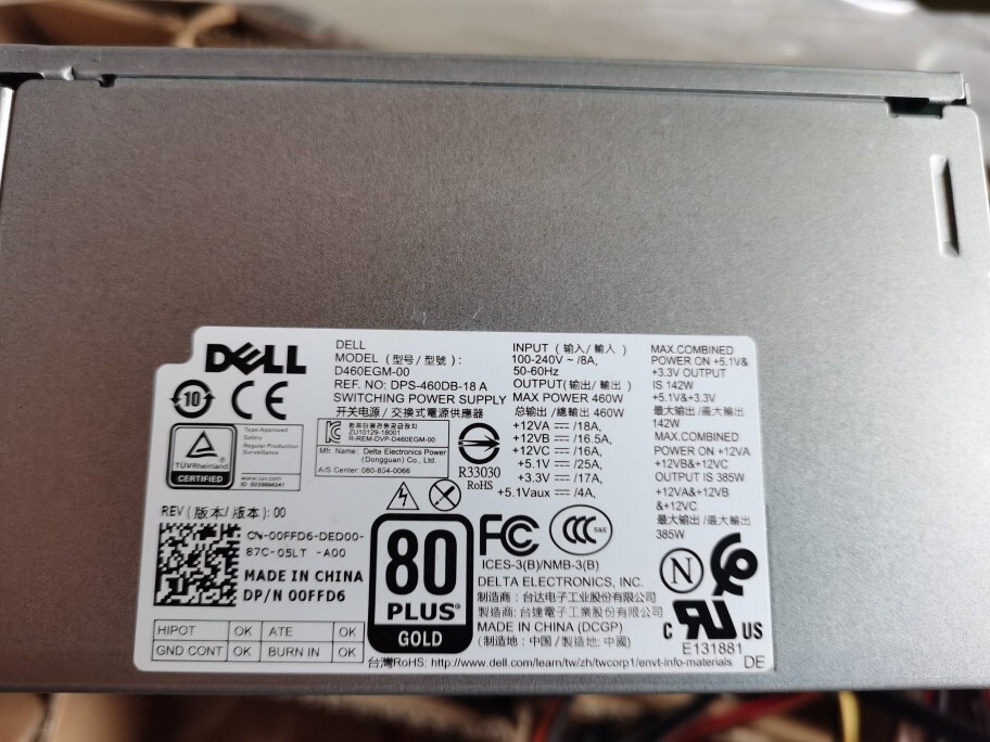 New DELL T3630 T3640 T3650 D460EGM-00 0FFD6 00FFD6 460w power supply