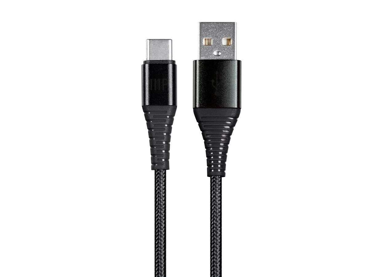 Monoprice USB 2.0 Type C to Type A Charge & Sync Braided Cable - 6ft - Black