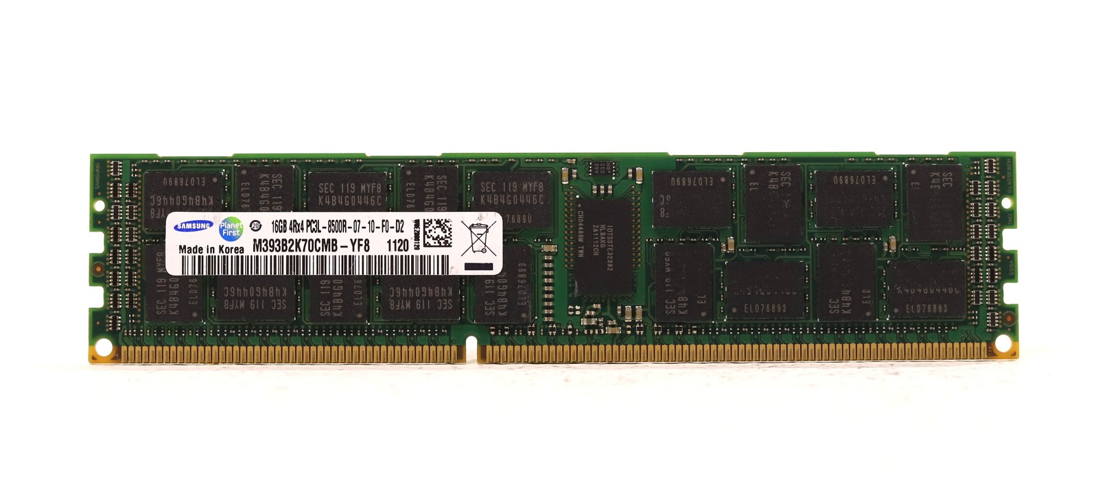 Samsung 16GB 4Rx4 PC3L-8500R-07-10-F0-D2 ECC REG Server Memory M393B2K70CMB-YF8