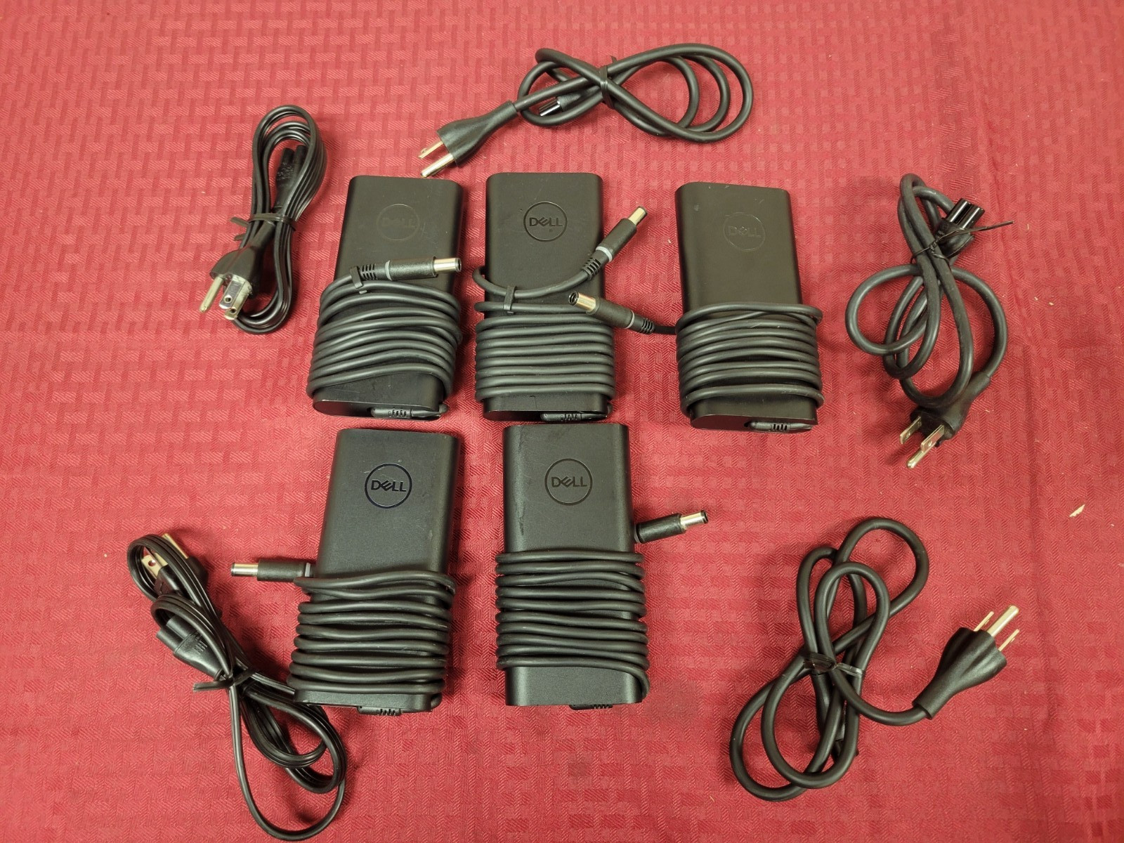 LOT OF 5 GENUINE DELL 180W Slim AC ADAPTER WITH POWER CORD HA180PM210