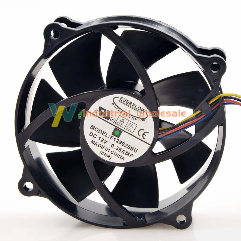 1pc brand new EVERFLOW F129025SU 90/80mm x25mm CPU Round Fan 12V 4Pin 0.38A