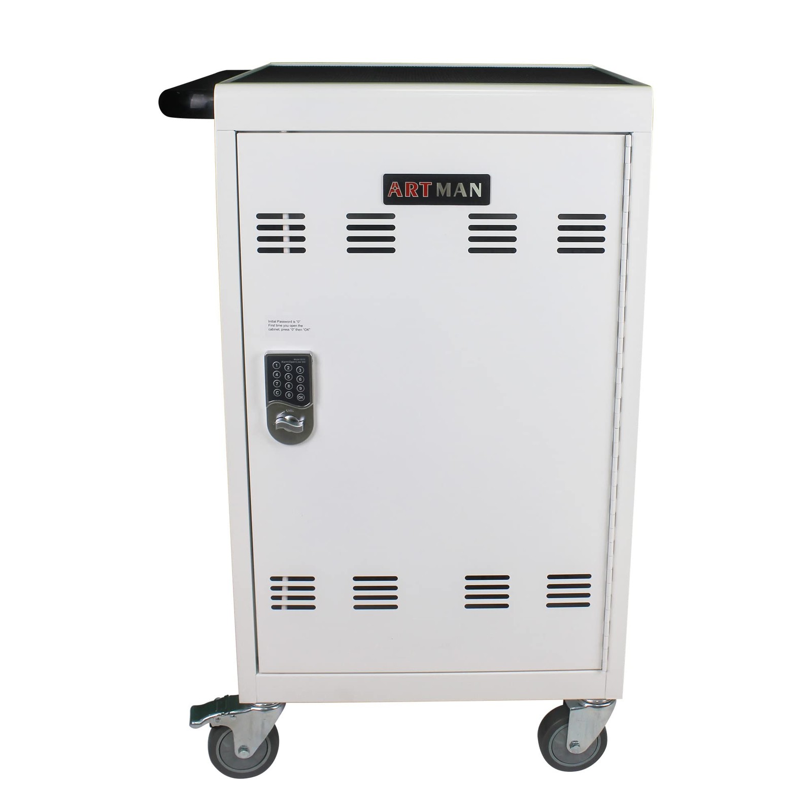 GENERIC MOBILE CHARGING CART, 30-DEVICE CABINET TABLETS, LAPTOPS - ANTIQUE WHITE