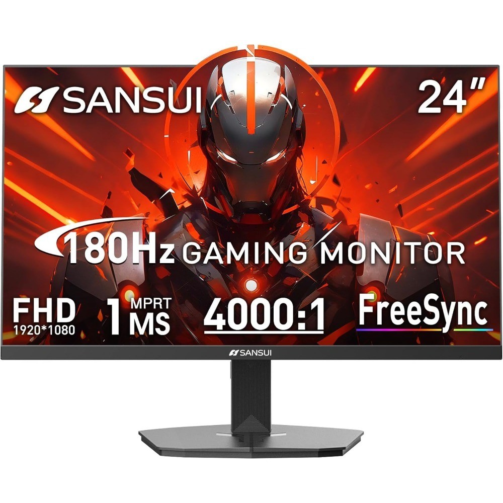 Gaming Monitor 24 Inch 180Hz FHD 1080P 1ms IPS Display 110% sRGB DP Ports