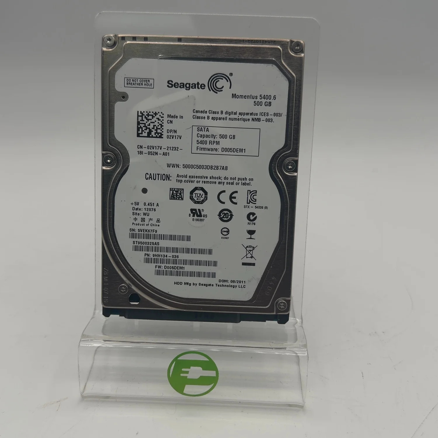 Seagate 2.5" St9500325AS 500GB SATA III 6Gbps HDD 9HH134-036