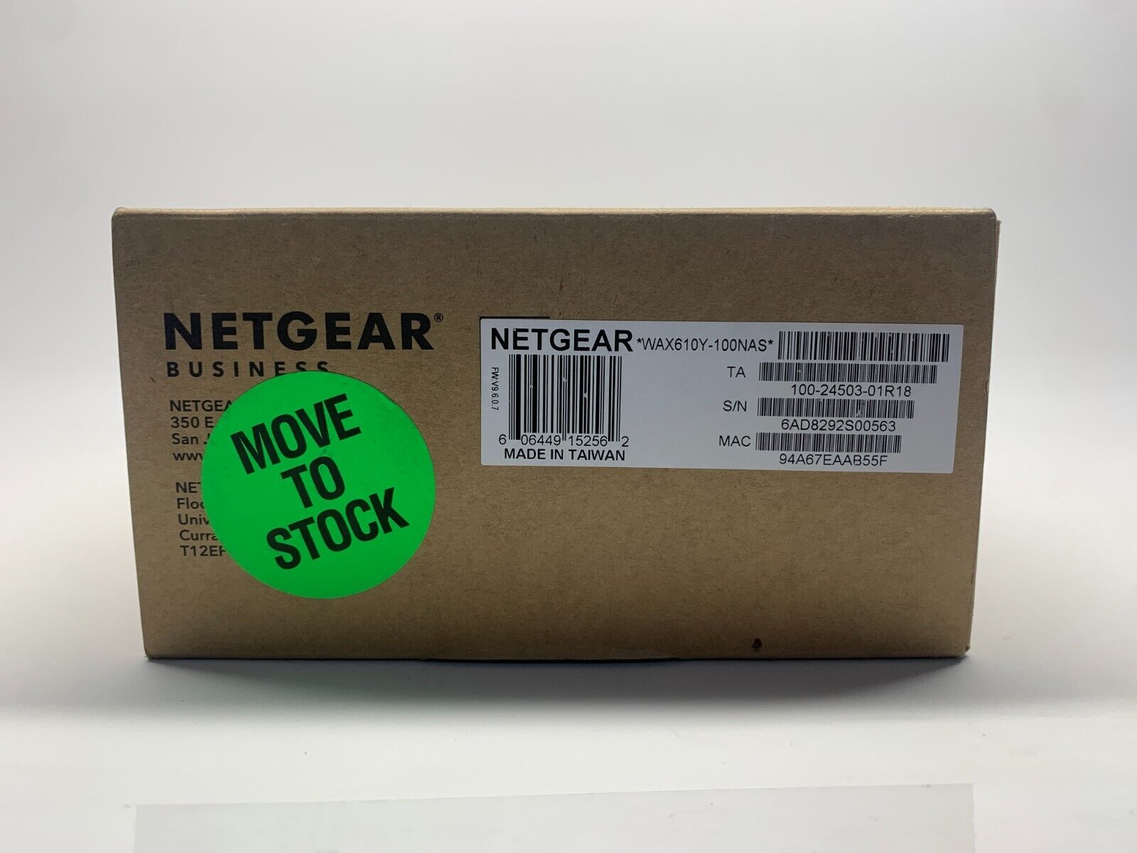Netgear WAX610Y-100NAS Dual-Band Cloud Managed Outdoor Access Point