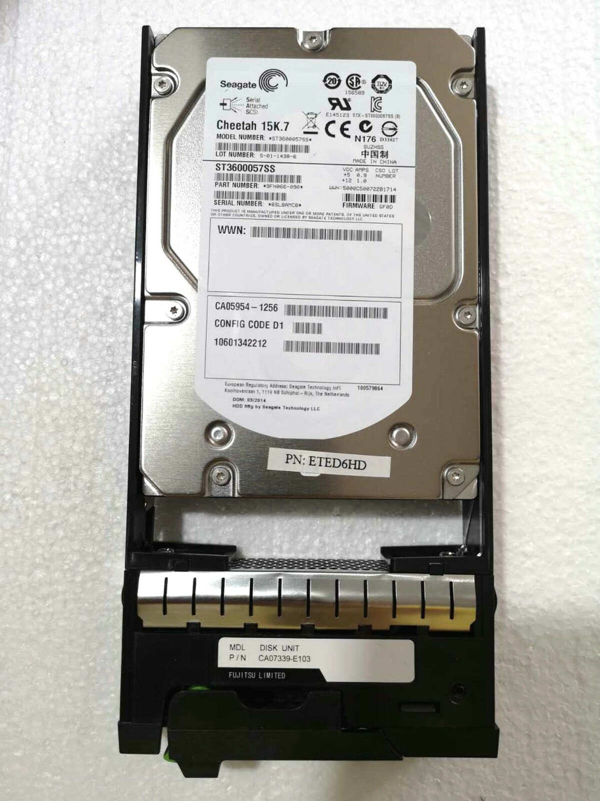 Fujitsu Eternus 600GB SAS 15K 6G 3.5" Hard Drive HDD CA07339-E103 DX80 DX90 S2