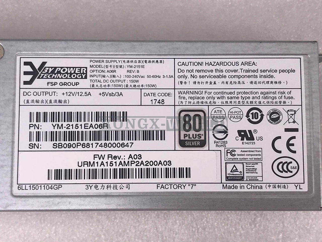 1PC NEW YM-2151E Power Supply 150W PN:YM-2151EA06R For Switch Server spot stock