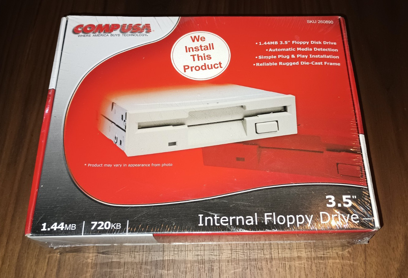 CompUSA 3.5” Internal Floppy Drive - New Sealed Vintage Computer Hardware