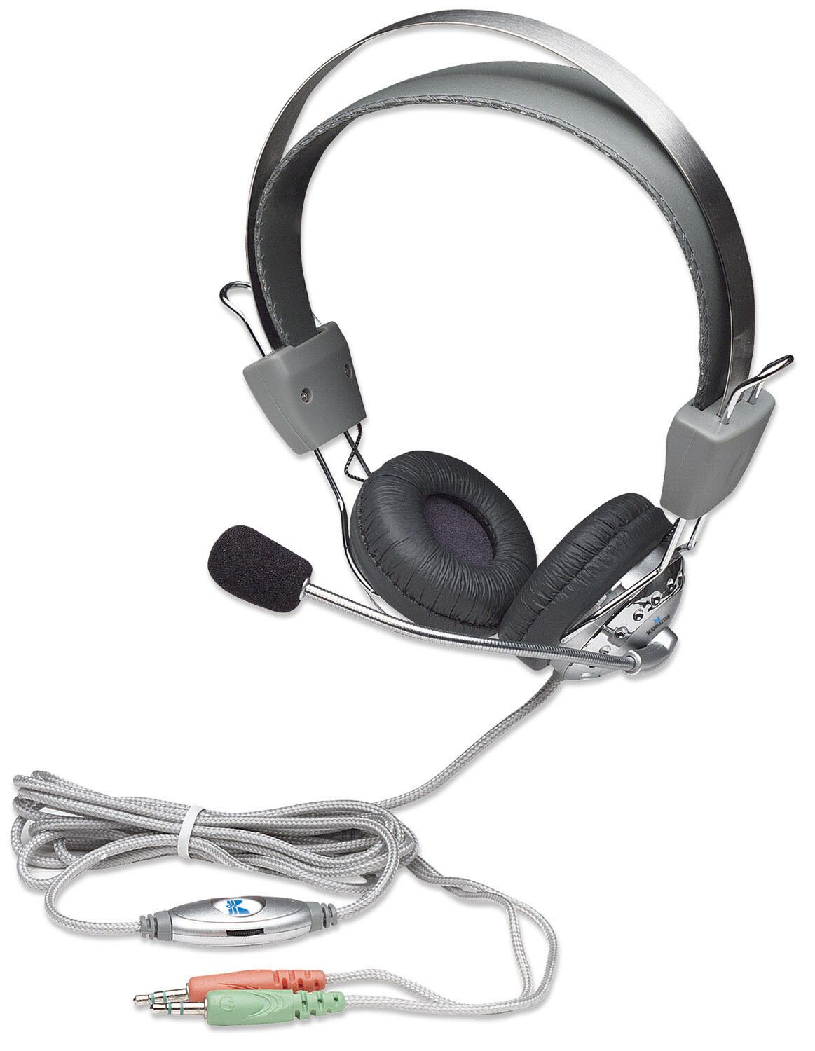 Manhattan 175517 Hands Free Headset with with Mic and In-Line Volume Control 