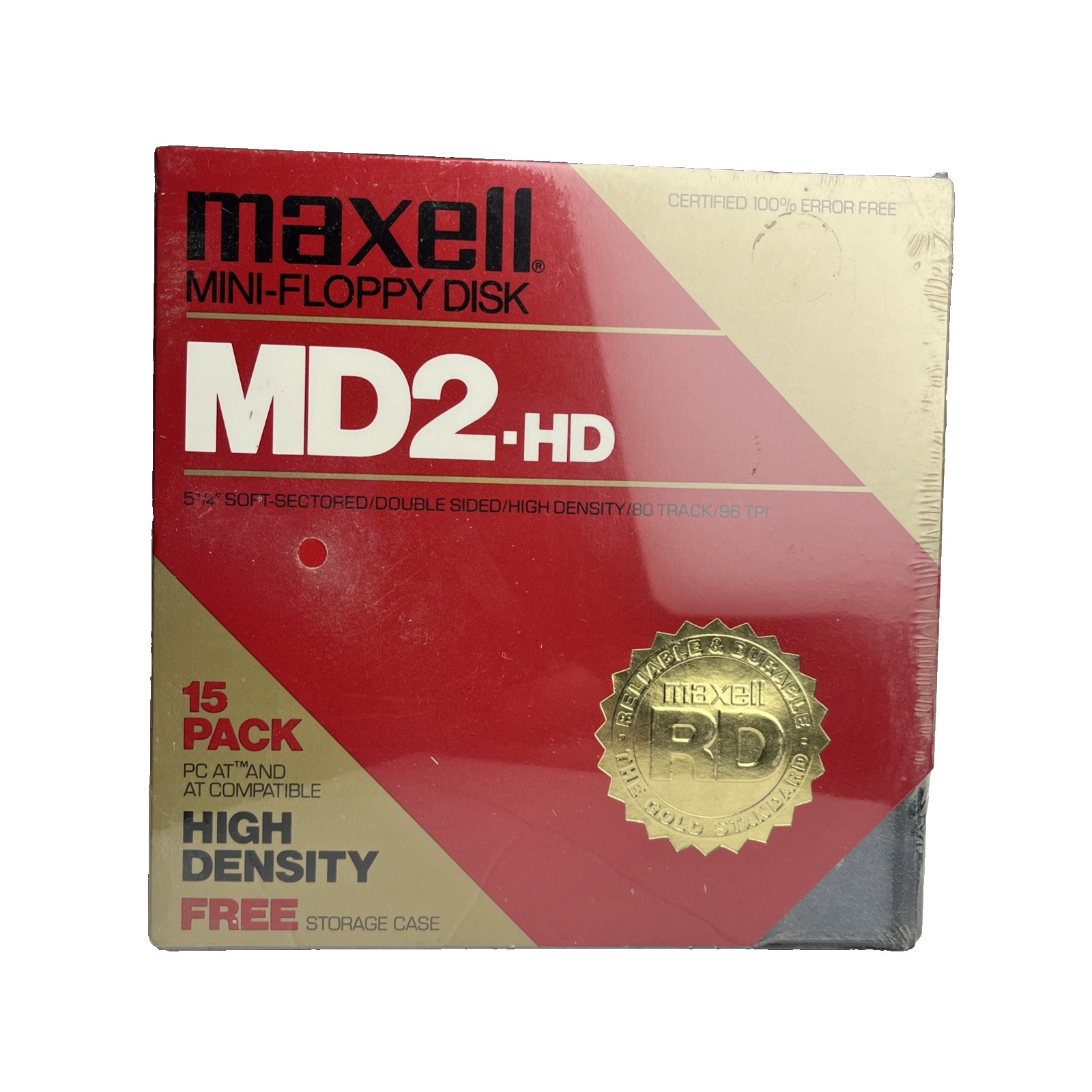NEW SEALED Maxell Mini Floppy Disks MD2-D 15 Pack ~ w/ Plastic Storage Case