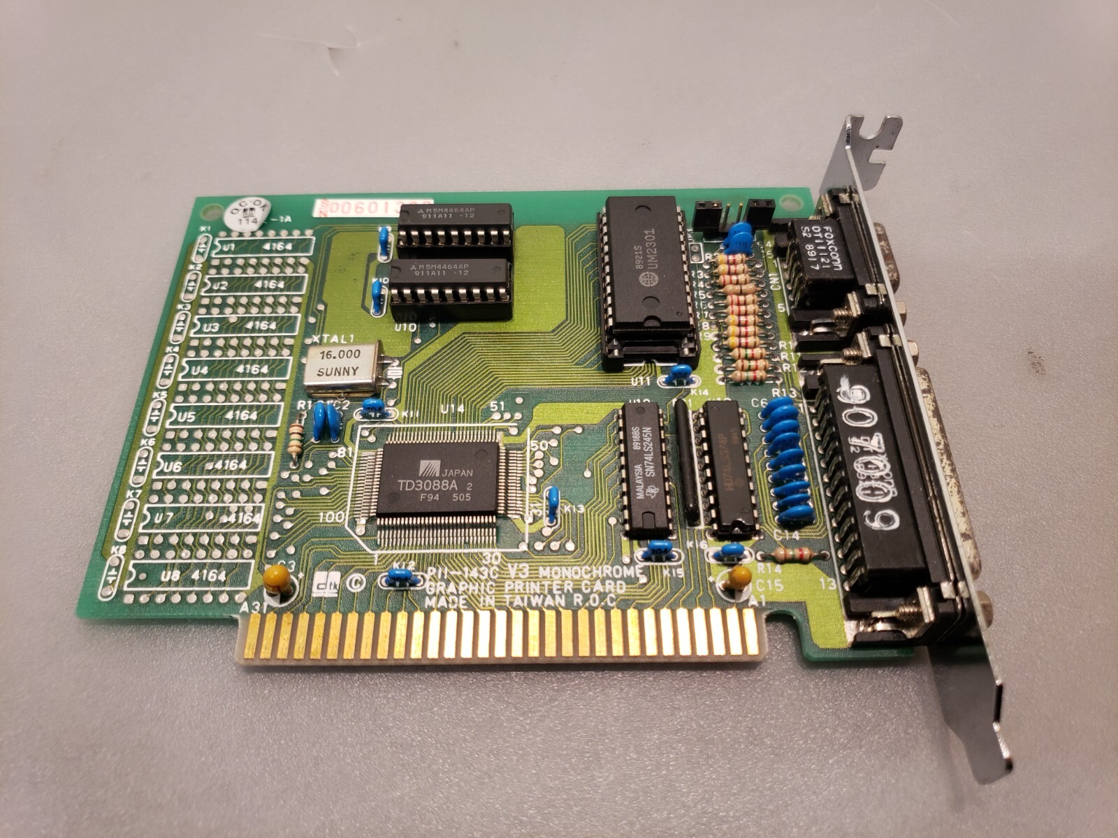 Vintage 1987 DTK PII-143C V3 MonoChrome Graphic Printer ISA Video Card **Tested