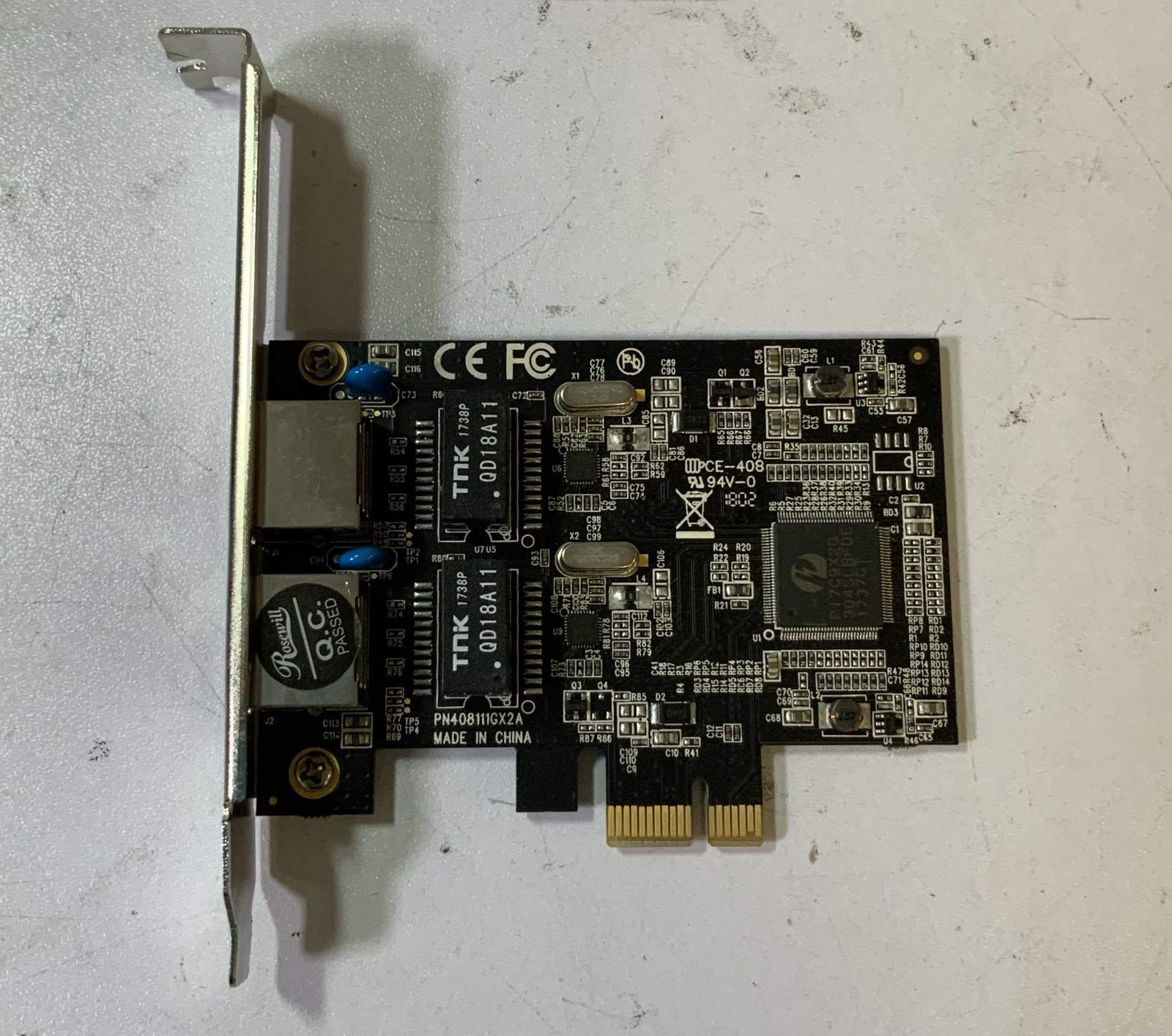 Rosewill PN408111GX2A Dual-Port Gigabit PCIe Network Adapter Card "Q2E"