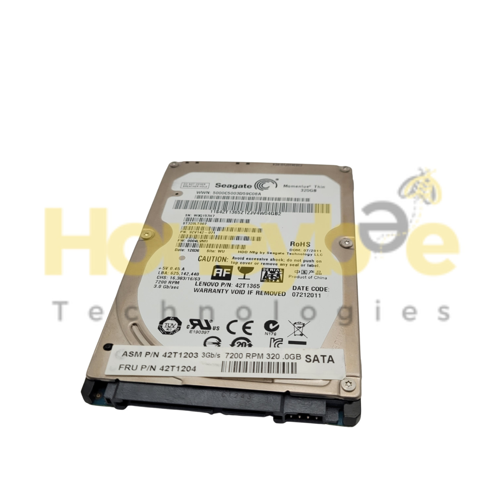 LENOVO SEAGATE 320GB 2.5" 7MM 7200RPM SATA HARD DRIVE ST320LT007 42T1204