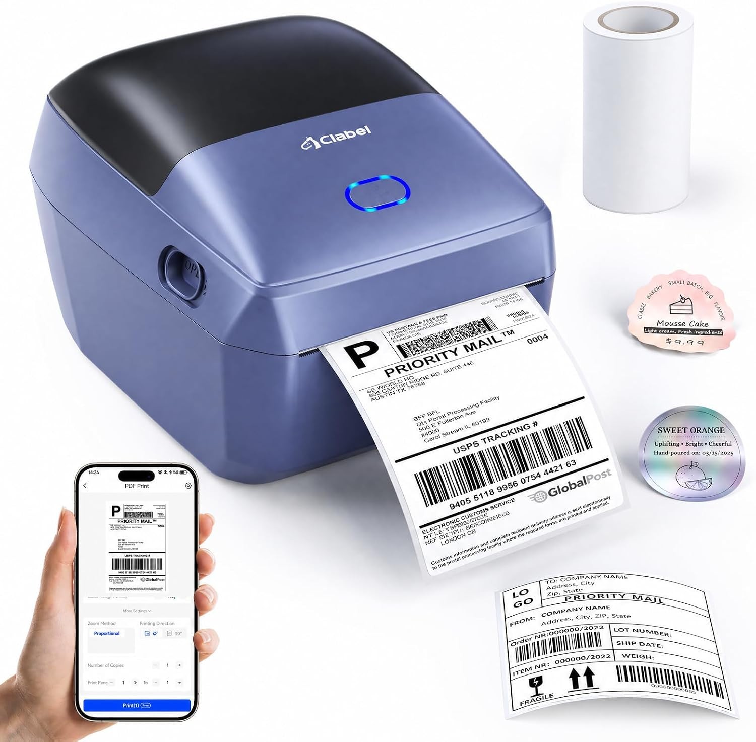 G4 4x6 Shipping Label Printer W/ Built-in Holder Small Business