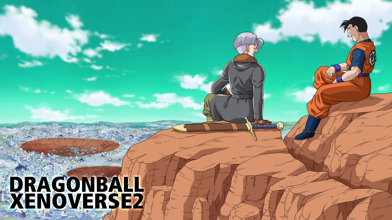 Landscape dragon ball z xenoverse 2 sky clouds trunks Custom Gaming Mat Desk