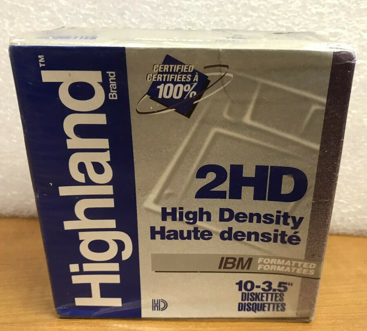 Highland 3.5" 3M IBM Formatted 2HD High Density Diskettes 10 Floppy Disks