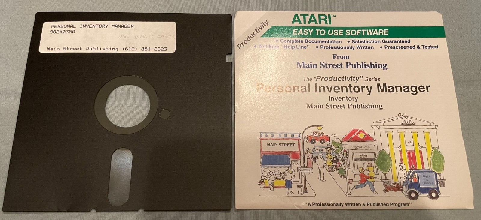 PERSONAL INVENTORY MANAGER - Atari 400/800 Computer Software Disk+Sleeve TESTED
