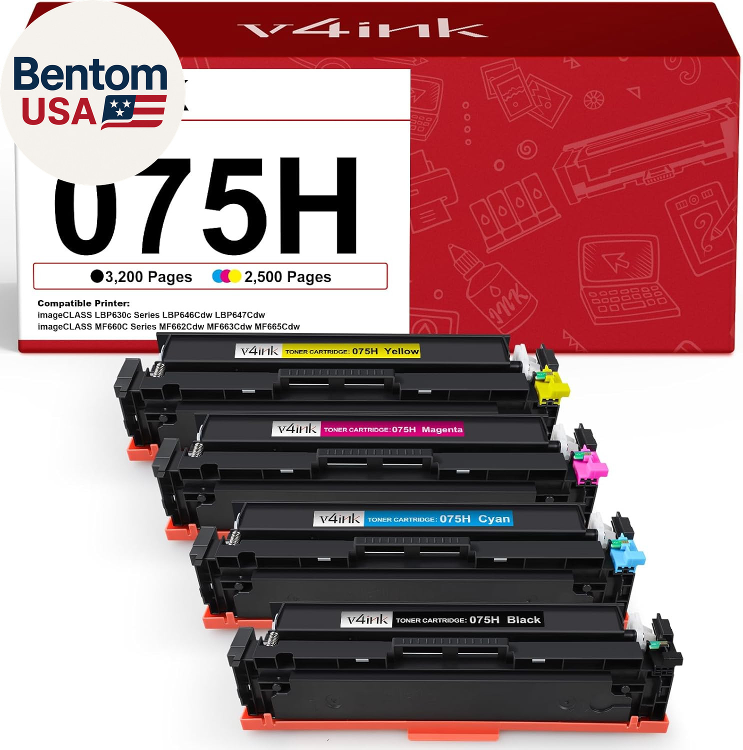 075H 075 Toner Cartridge High Capacity Compatible Replacement for Canon 075H Wor