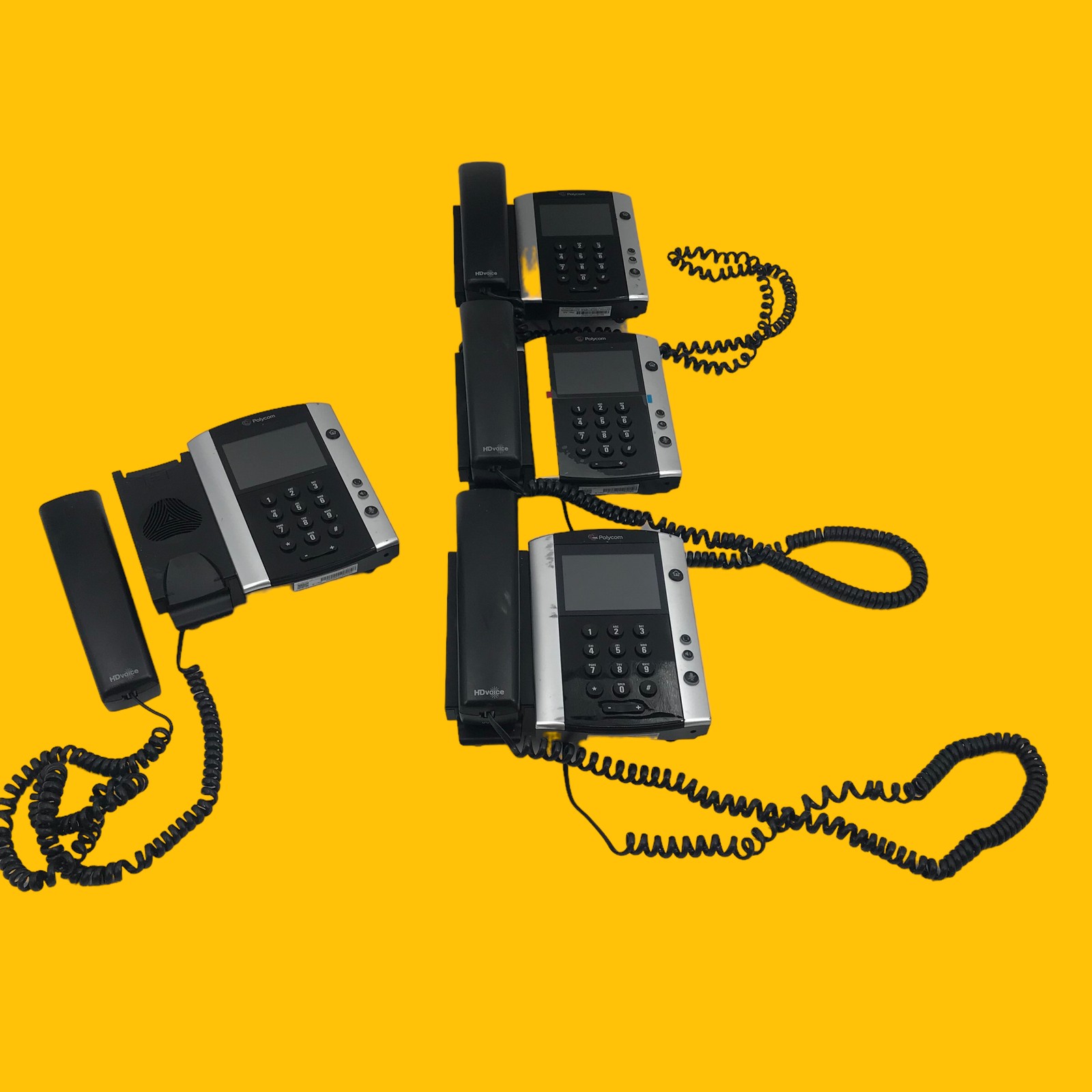 Lot of 4 Polycom VVX 501 IP Phone - Black (NO Stand) #MP4108