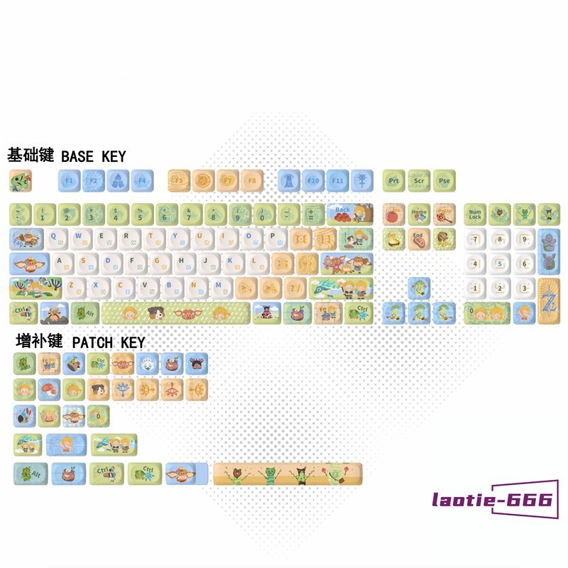 The Legend of Zelda 130 Keys PBT Dye-sub MOA Cute Keycaps for Cherry MX Keyboard