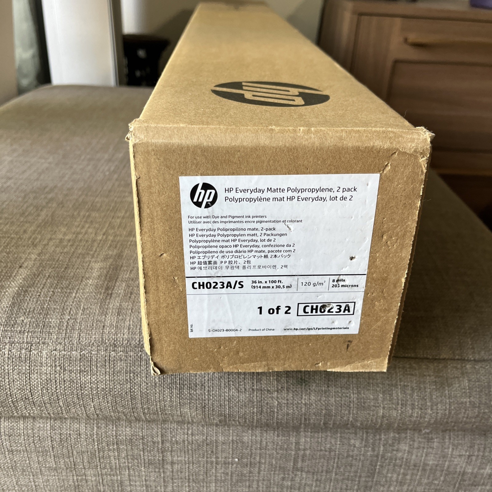 HP CH023A Everyday 36" x 100' Matte Polypropylene Roll Film - White (1/CT) New
