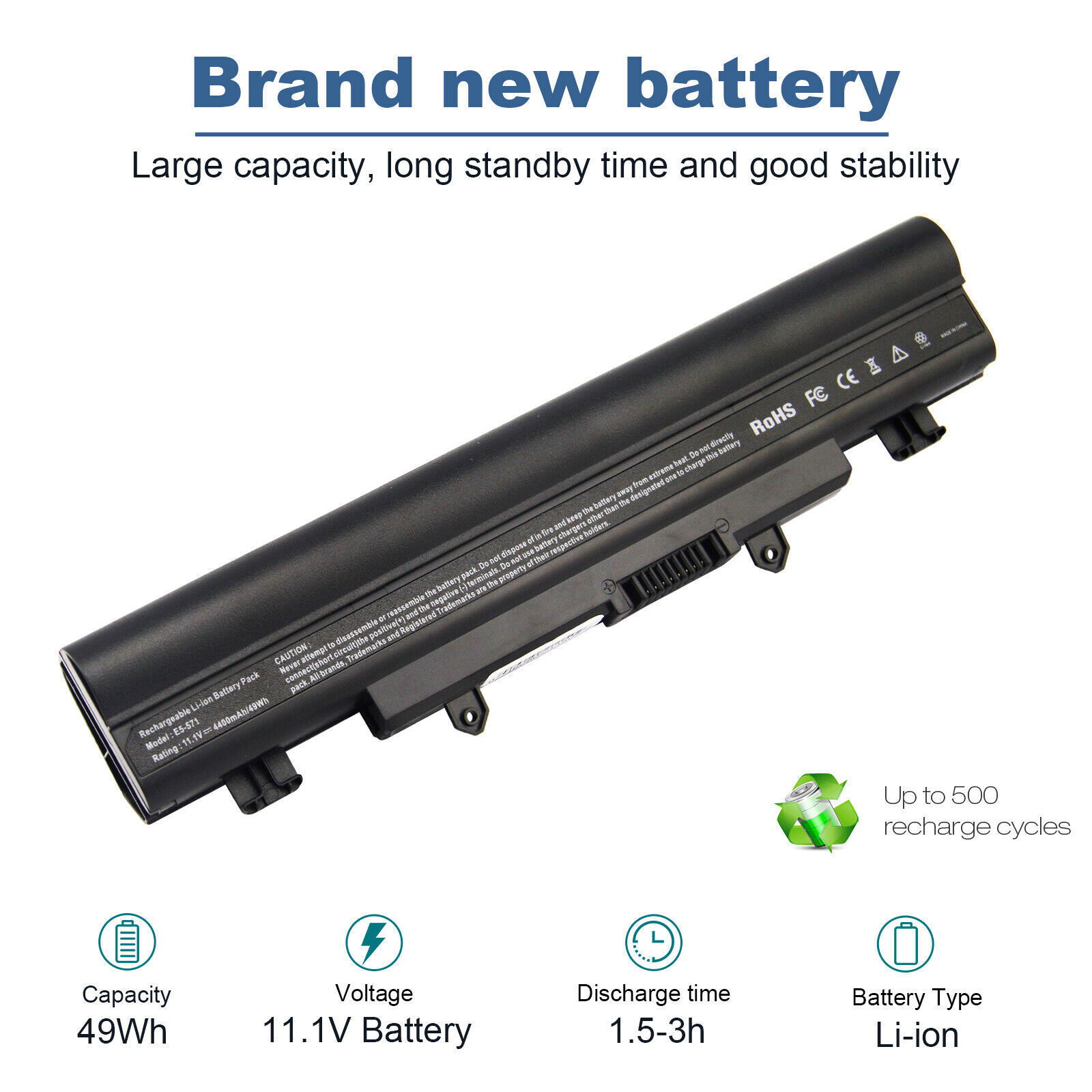 6 Cells AL14A32 Spare Battery For Acer Aspire V3-472 V3-572 V5-572 E14 E15 Touch