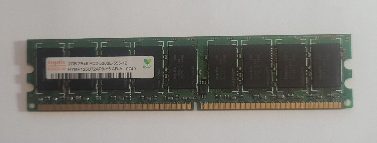 HYNIX/Korea 09/HYMP125U72AP8-Y5 AB-A/2GB 2Rx8 PC2-5300E-555-12/Server/ECC/Memory