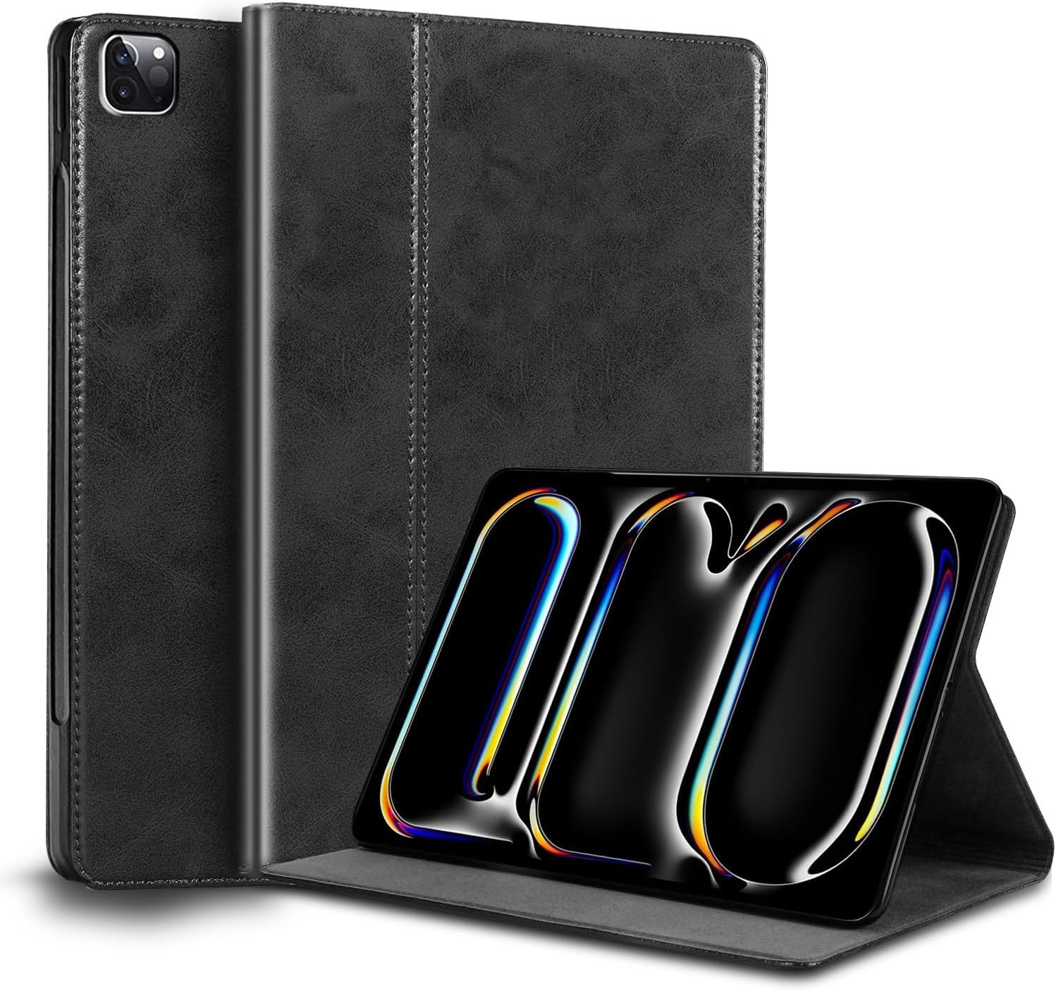 Case for iPad Pro 11 inch M5 2025 Folio Cover, Genuine Leather, Shockproof & Dro