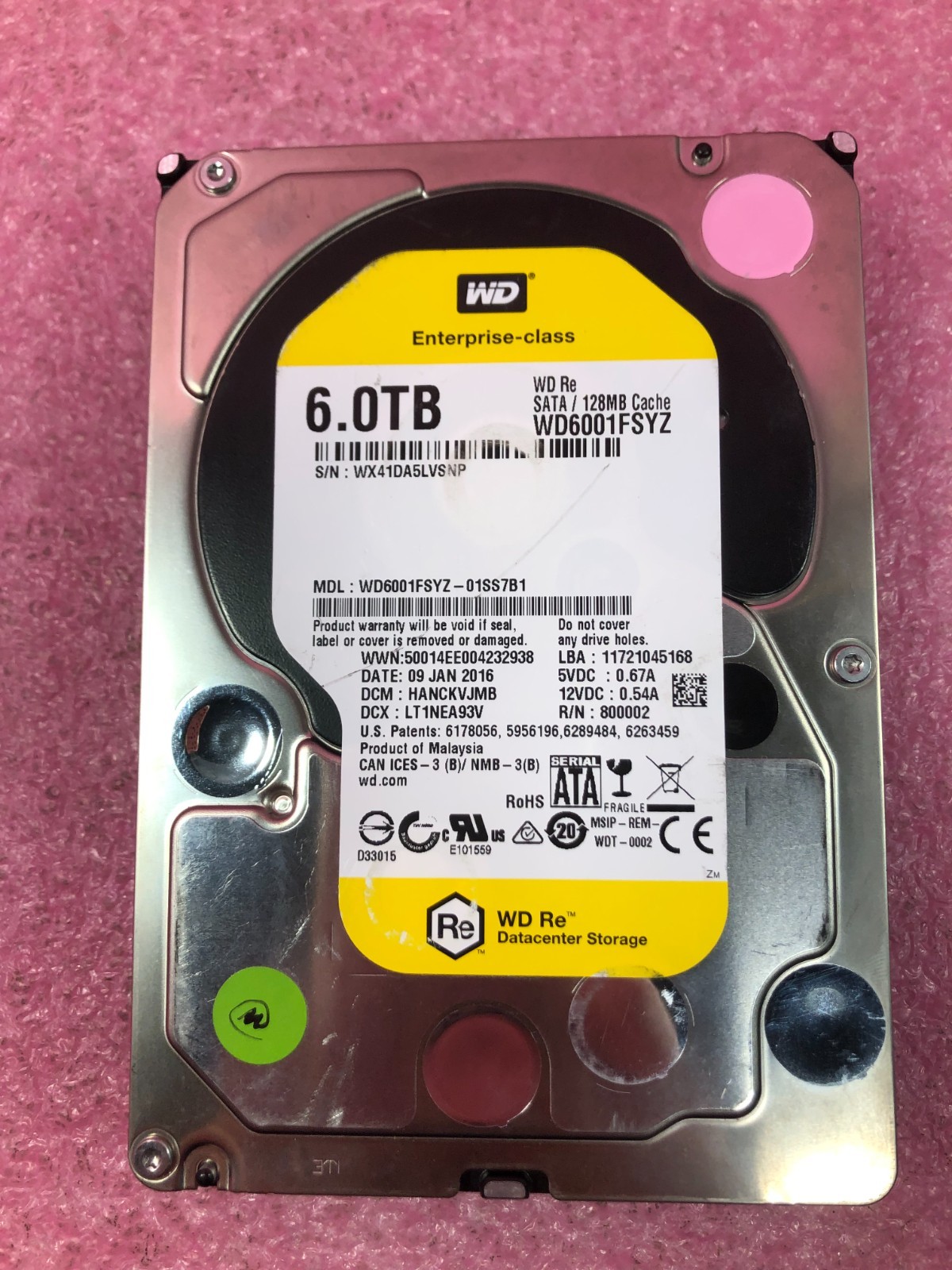 Strong-IT WESTERN DIGITAL WD6001FSYZ 6TB SATA 7200RPM ***Cosmetic Damage***