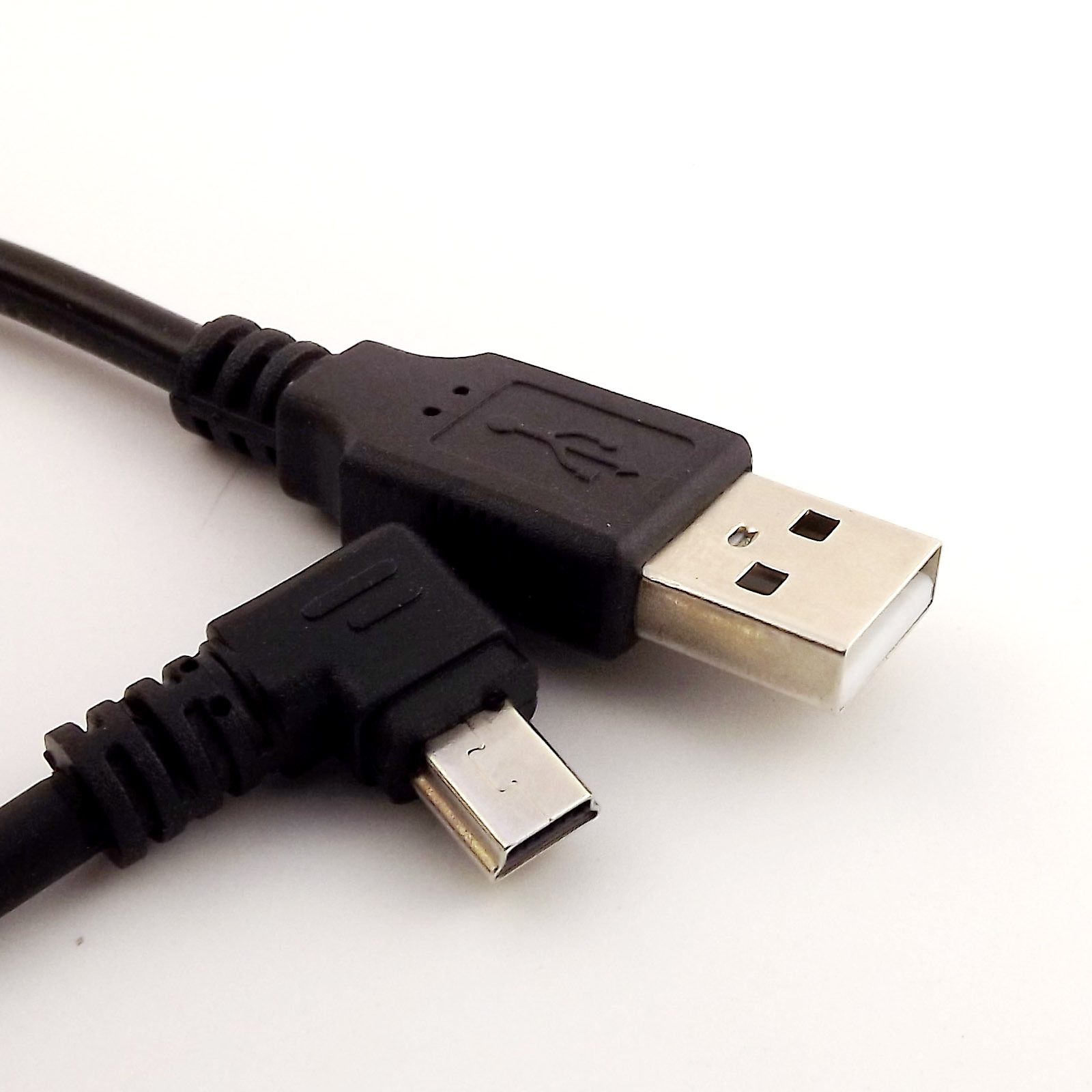 5x 1FT Mini USB Male 90 Degree Left Angled to USB 2.0 A Male for Camera Mp4 GPS