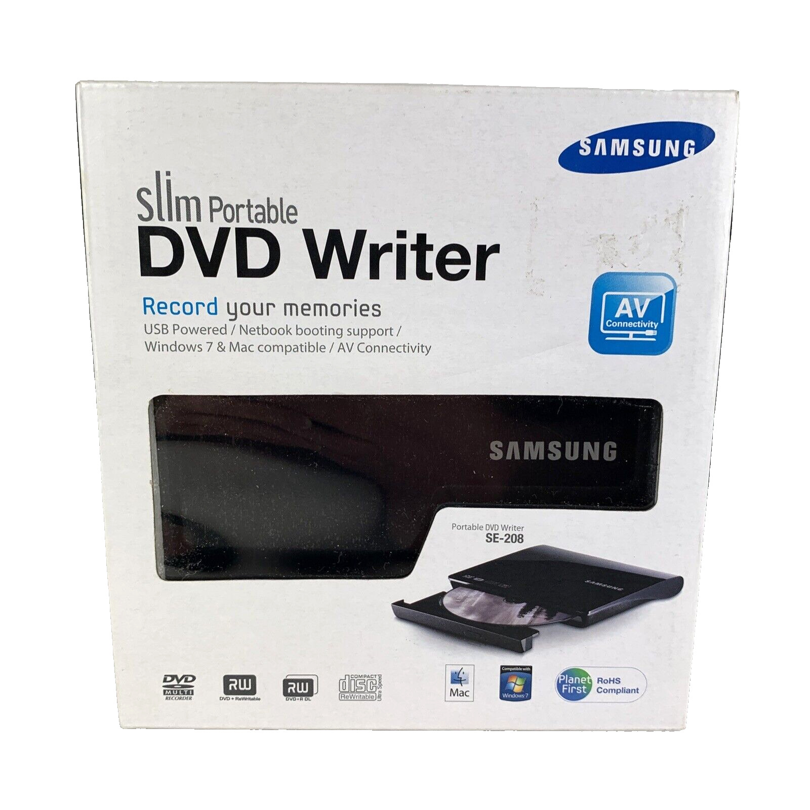 NOS Samsung DVD-RW External Portable Slim USB Writer SE-208 Burner DVD Z1
