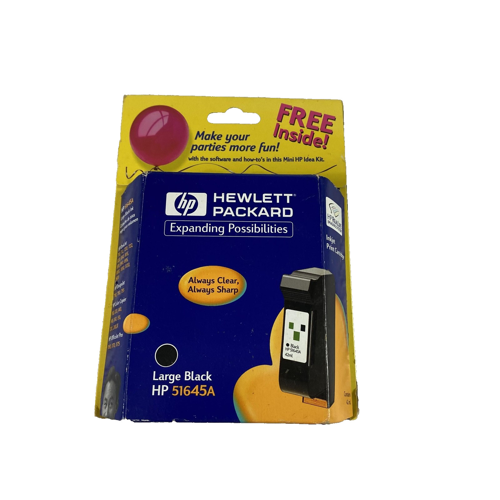 Hewlett Packard HP 51645A Large Black Inkjet Print Cartridge Original Sealed
