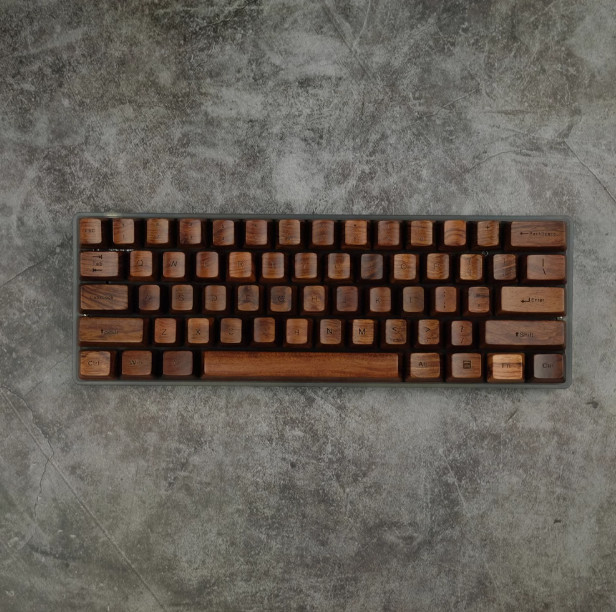Black Walnut Wood OEM High keycap Mechanical keyboard Keycaps 60/87/108 Keys