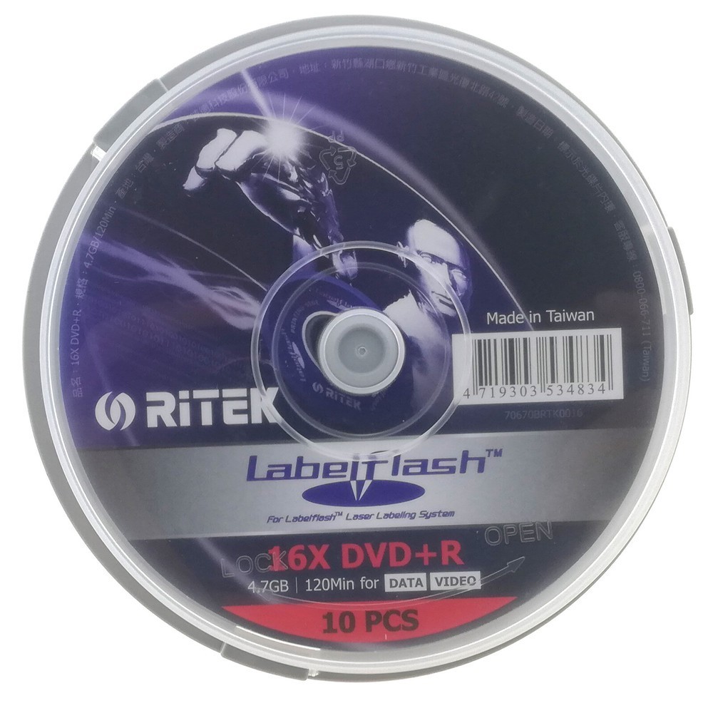 10pcs  Data Video Full Surface Labeling Labelflash DVD+R Blank Disc 4.7GB 120min