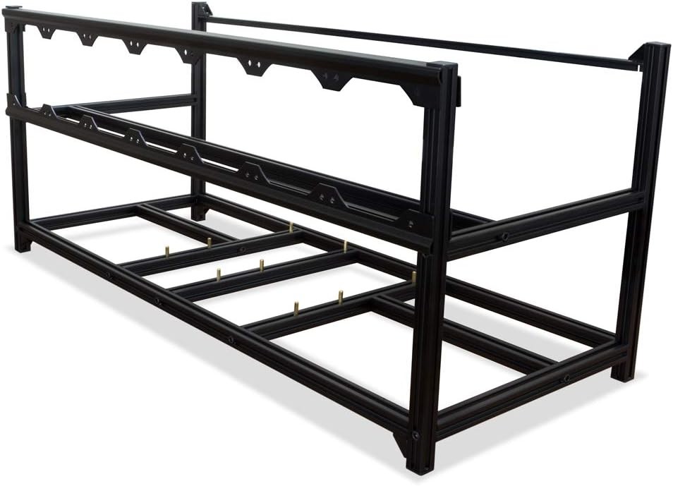 Kingwin KC-8GPU 8 GPU 7 Fan Slots Aluminum Open Air Miner Rig Case Frame
