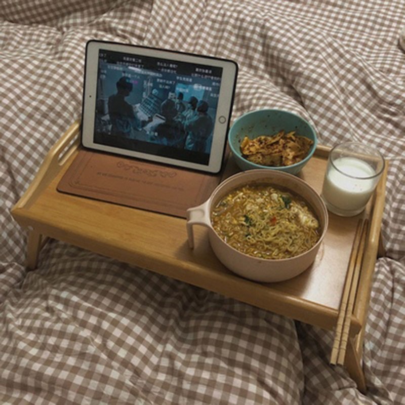 Adjustable Bamboo Laptop Folding Lap Desk Notebook Bed Tray Table Portable Stand