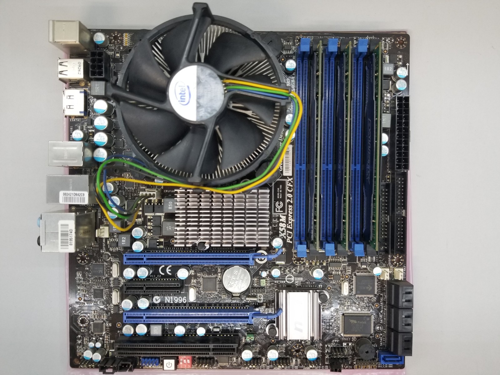 MSI X58M Micro-ATX Motherboard LGA1366 DDR3 w Intel i7 2.67GHz 24GB RAM Heatsink