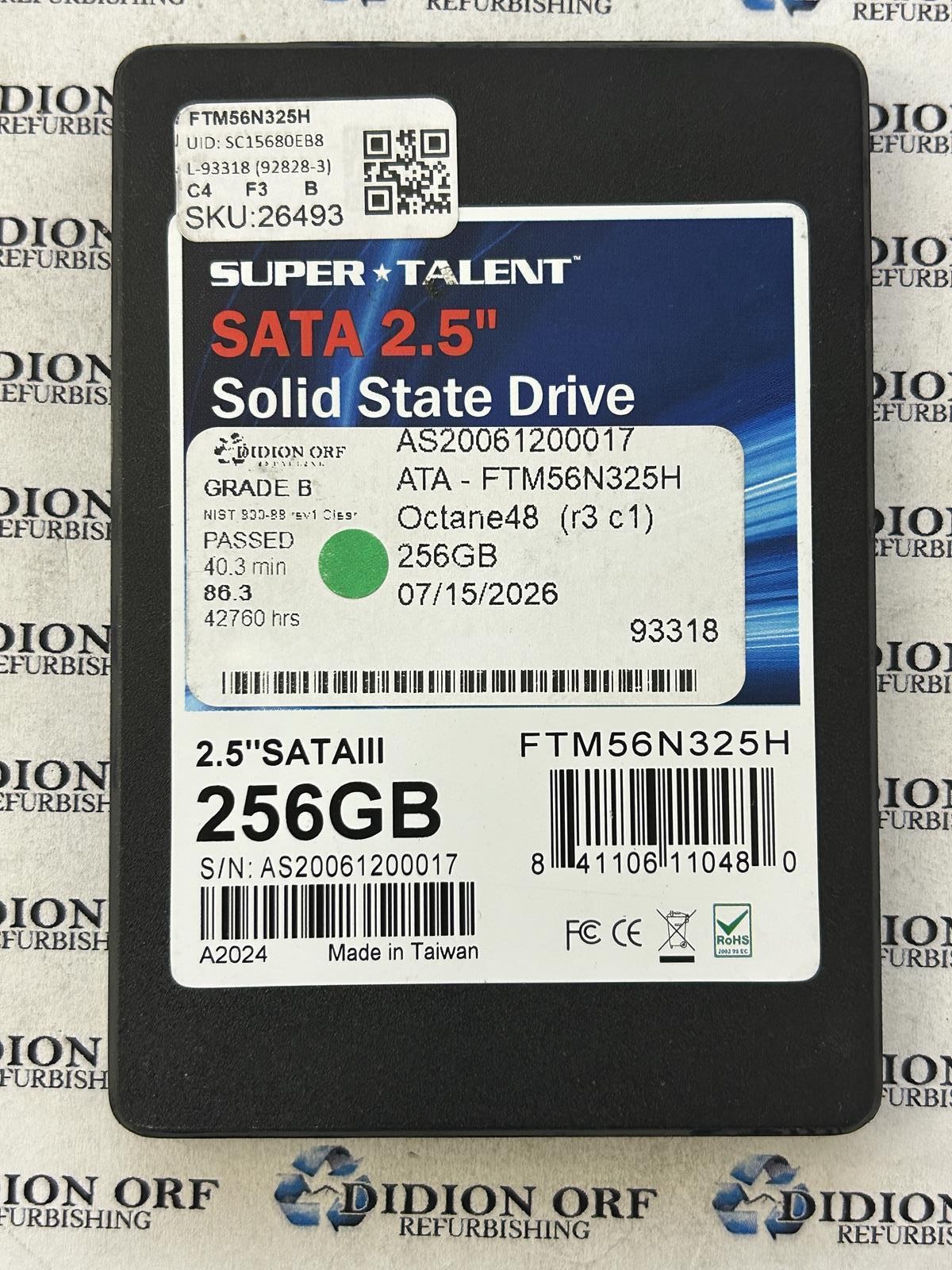 SUPER TALENT 256GB 2.5" SATA SSD FTM56N325H, Grade B, SKU 26493