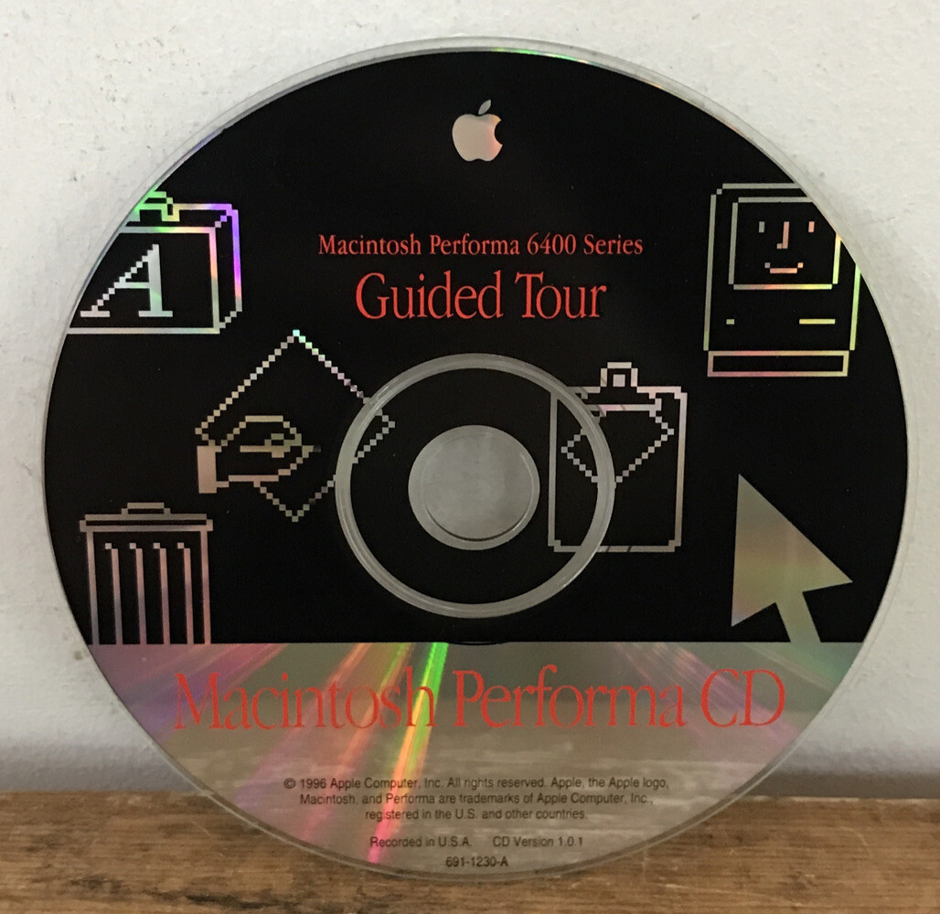 Vintage 1996 Apple Mac Macintosh Performa 6400 Guided Tour CD Version 1.0.1